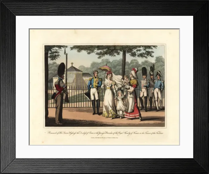Framed Print : Promenade of the Duchess of Berri on the Terrasse de l Eau Framed Print : Promenade of the Duchess of Berri on the Terrasse de l Eau