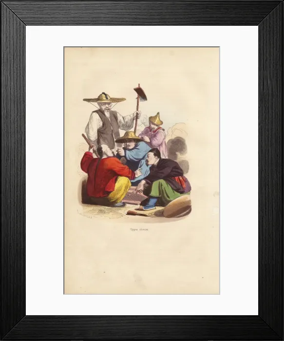 Framed Print : Chinese men playing a game of dice Framed Print : Chinese men playing a game of dice