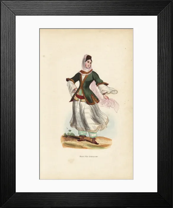 Framed Print : Armenian girl in headscarf, veil, jacket Framed Print : Armenian girl in headscarf, veil, jacket