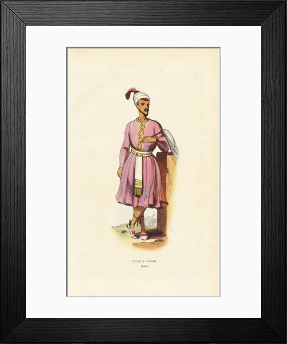 Framed Print : Groom of Calcutta (Kolkata) with turban, skirts Framed Print : Groom of Calcutta (Kolkata) with turban, skirts