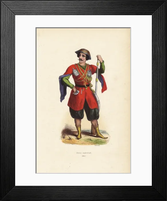 Framed Print : Prince of Imereti, Georgia, with musket and scimitar Framed Print : Prince of Imereti, Georgia, with musket and scimitar