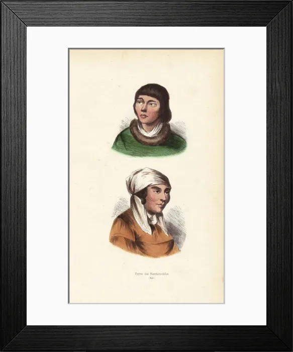 Framed Print : Portraits of two Kamtchadal women