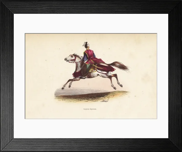 Framed Print : Japanese cavalryman with tunic over pantaloons Framed Print : Japanese cavalryman with tunic over pantaloons