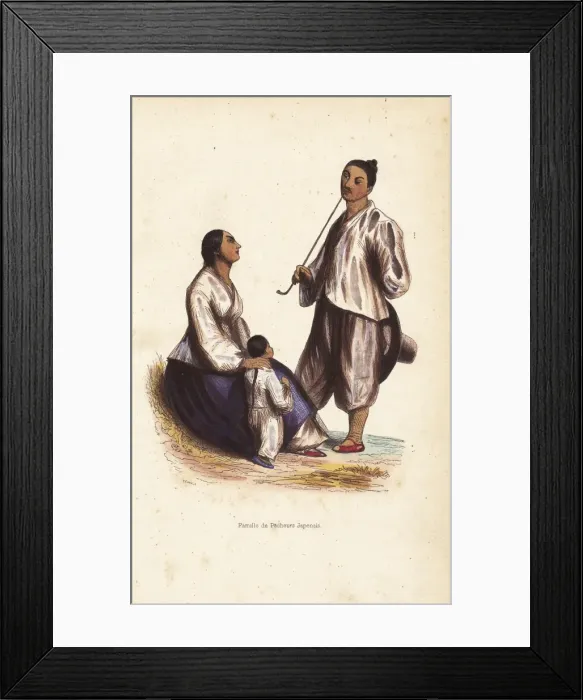 Framed Print : Japanese fishermans family Framed Print : Japanese fishermans family