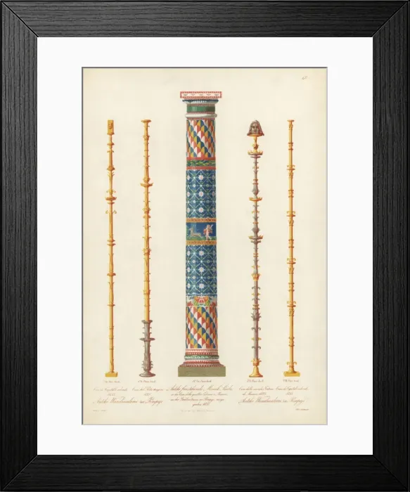 Framed Print : Mosaic column and murals from Pompeii Framed Print : Mosaic column and murals from Pompeii