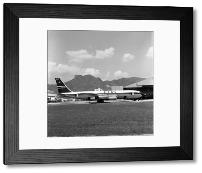 Framed Print : Boeing 707-436 G-APFB BOAC Nassau Framed Print : Boeing 707-436 G-APFB BOAC Nassau