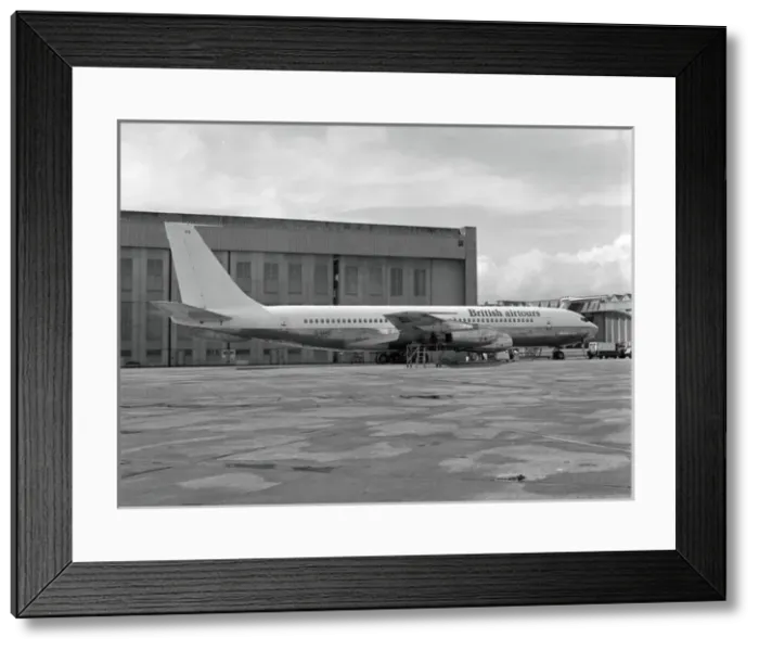 Framed Print : Boeing 707-436 G-APFD British Airtours Heathrow 1974 Framed Print : Boeing 707-436 G-APFD British Airtours Heathrow 1974