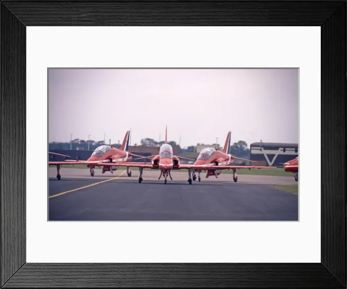 Framed Print : BAe Systems Hawks RAF Red Arrows taxy at RIAT Fairford 1994 Framed Print : BAe Systems Hawks RAF Red Arrows taxy at RIAT Fairford 1994