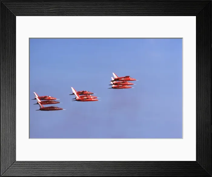 Framed Print : Folland Gnats RAF Red Arrows Farnborough 1978 Framed Print : Folland Gnats RAF Red Arrows Farnborough 1978