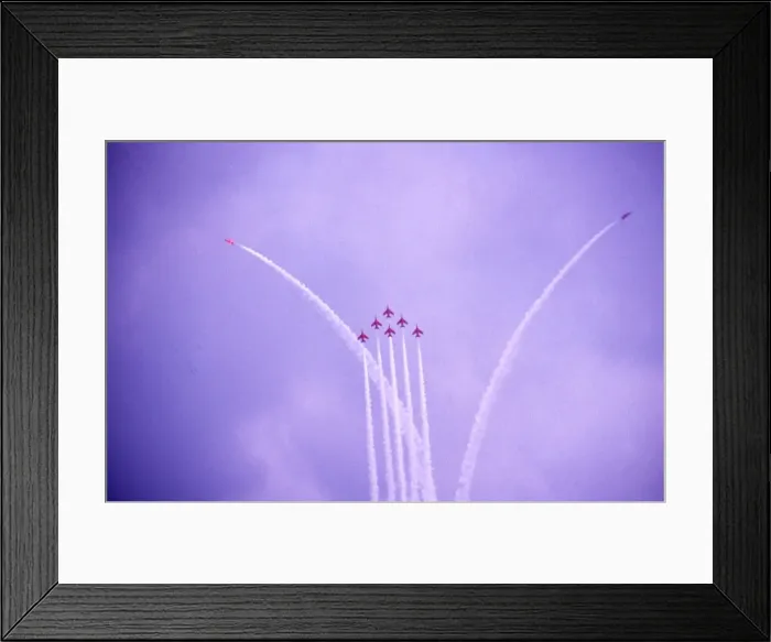 Framed Print : Folland Gnats RAF Red Arrows heart 1975 Framed Print : Folland Gnats RAF Red Arrows heart 1975