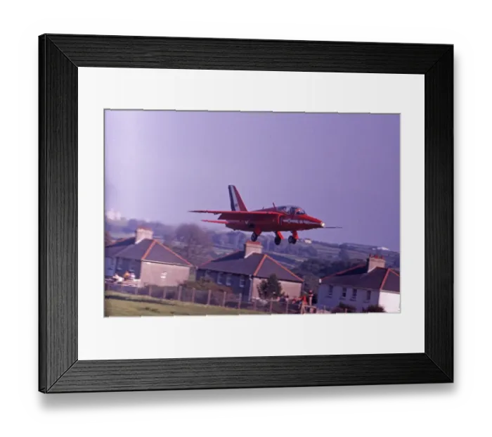 Framed Print : Folland Gnat RAF Red Arrows aircraft landing St Athan 1979 Framed Print : Folland Gnat RAF Red Arrows aircraft landing St Athan 1979
