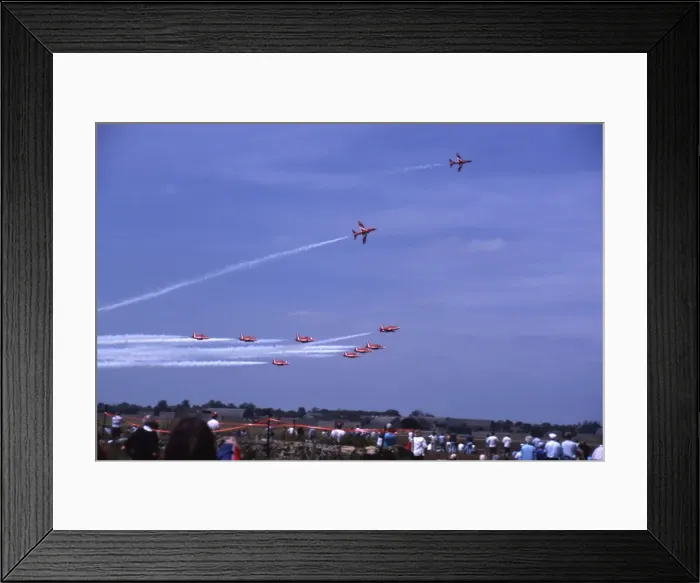Framed Print : BAe Systems Hawks RAF Red Arrows run and break Wattisham Framed Print : BAe Systems Hawks RAF Red Arrows run and break Wattisham