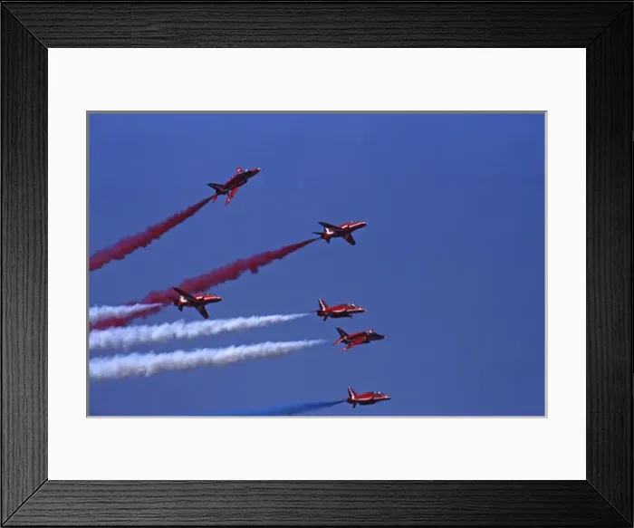 Framed Print : BAe Systems Hawks RAF Red Arrows rollbacks Cottesmore 1990 Framed Print : BAe Systems Hawks RAF Red Arrows rollbacks Cottesmore 1990