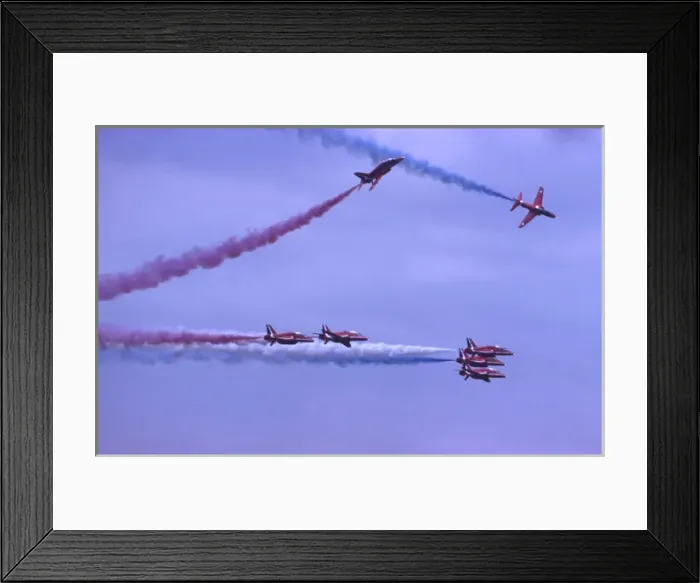 Framed Print : BAe Systems Hawks RAF Red Arrows rollbacks 1983 Framed Print : BAe Systems Hawks RAF Red Arrows rollbacks 1983