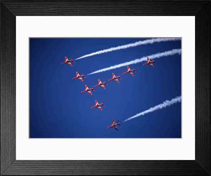 Framed Print : BAe Systems Hawks RAF Red Arrows Spear formation Framed Print : BAe Systems Hawks RAF Red Arrows Spear formation
