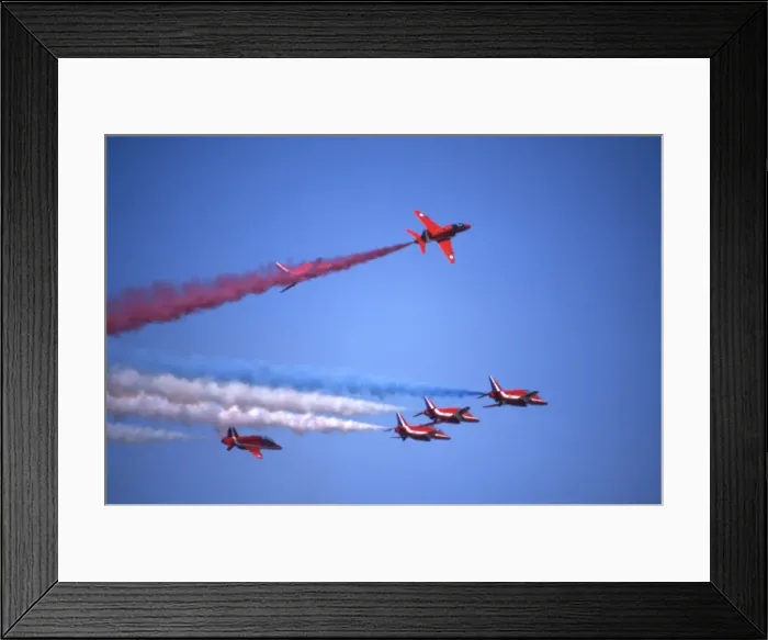 Framed Print : BAe Systems Hawks RAF Red Arrows rollbacks 1983 Framed Print : BAe Systems Hawks RAF Red Arrows rollbacks 1983