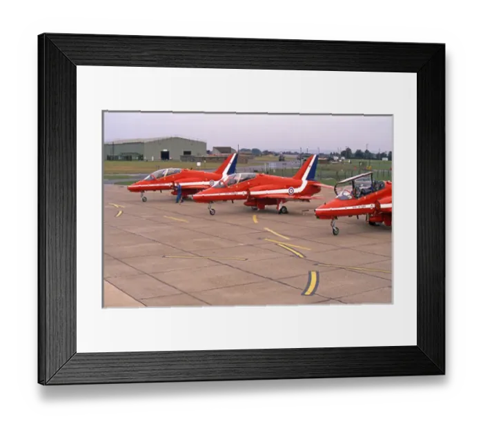 Framed Print : BAe Systems Hawks line up before display XX266 Framed Print : BAe Systems Hawks line up before display XX266