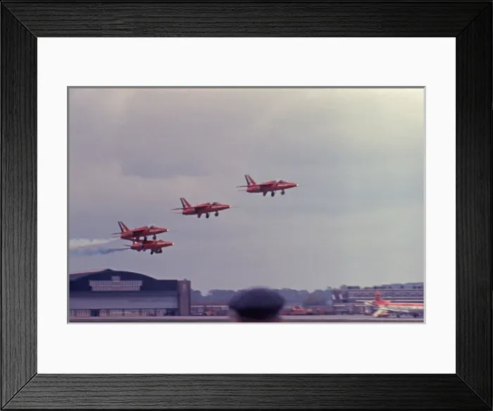 Framed Print : Folland Gnats RAF Red Arrows take off Framed Print : Folland Gnats RAF Red Arrows take off