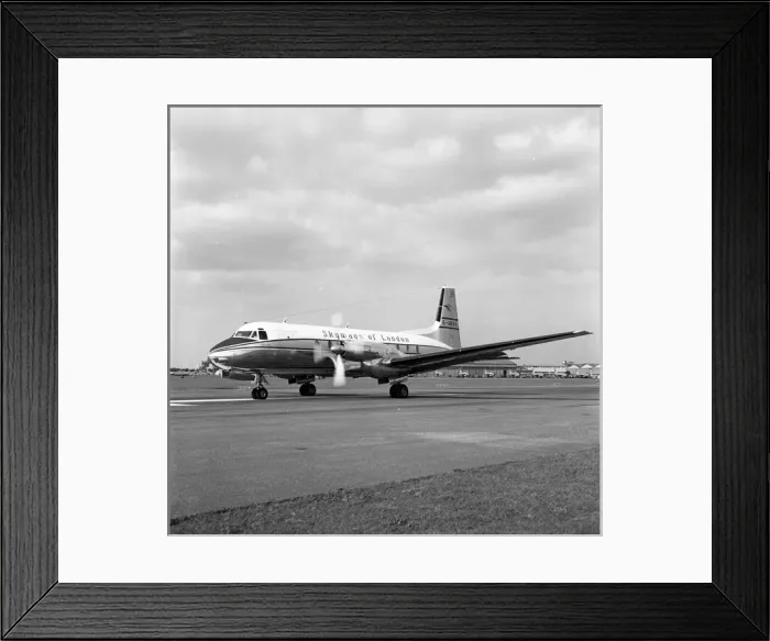 Framed Print : Avro 748 G-ARMV Skyways of London Farnborough 1961 Framed Print : Avro 748 G-ARMV Skyways of London Farnborough 1961