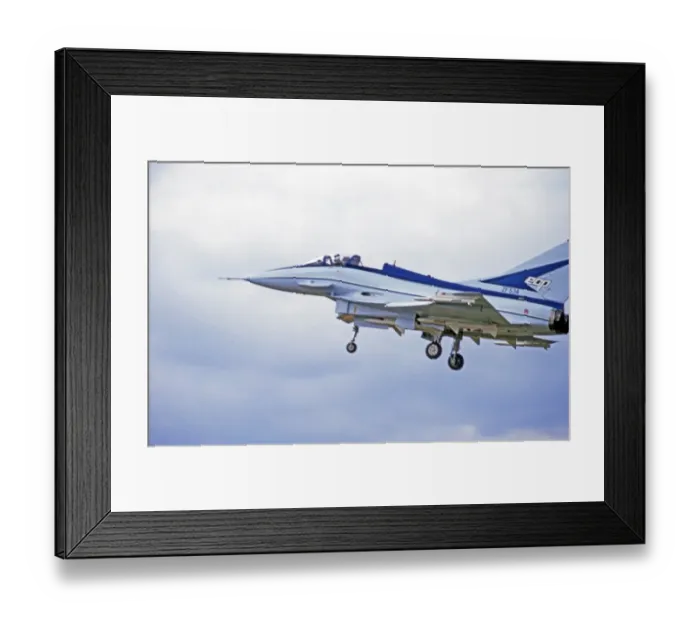 Framed Print : British Aerospace EAP ZF534 landing Farnborough 1986 Framed Print : British Aerospace EAP ZF534 landing Farnborough 1986