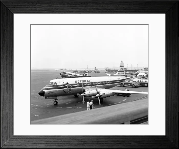 Framed Print : Vickers Viscount V7 N6591C Northeast Boston 1960 Framed Print : Vickers Viscount V7 N6591C Northeast Boston 1960