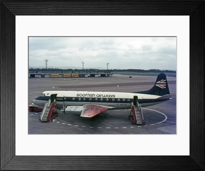 Framed Print : Vickers Viscount 802 G-AOJC Scottish Airways 1969 Framed Print : Vickers Viscount 802 G-AOJC Scottish Airways 1969