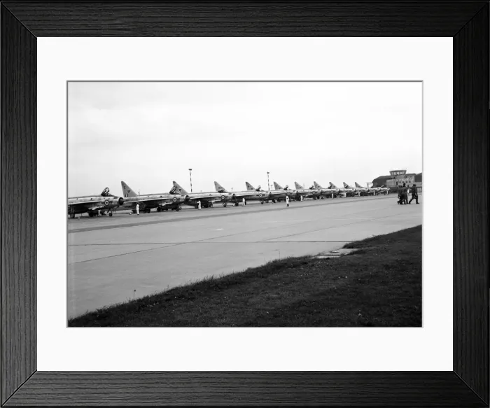 Framed Print : English Electric Lightnings x 11 from 74 Squadron RAF Framed Print : English Electric Lightnings x 11 from 74 Squadron RAF