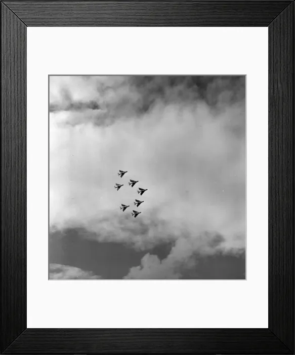 Framed Print : English Electric Lightnings x 7 from 74 Squadron RAF Framed Print : English Electric Lightnings x 7 from 74 Squadron RAF