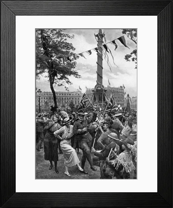 Framed Print : Peace Day in Trafalgar Square by Eduardo Matania Framed Print : Peace Day in Trafalgar Square by Eduardo Matania