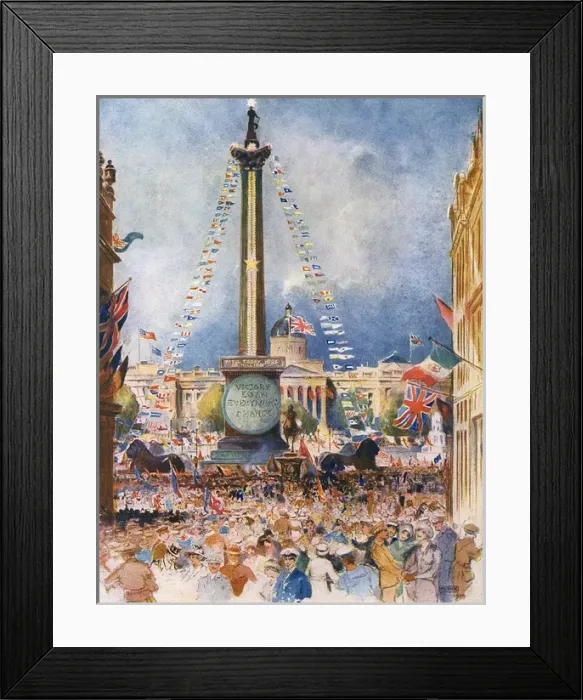 Framed Print : Trafalgar Square during the Victory Loan period, 1919 Framed Print : Trafalgar Square during the Victory Loan period, 1919