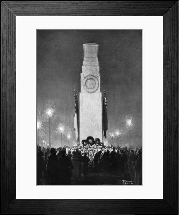 Framed Print : Crowds visiting the Cenotaph at night, November 1920 Framed Print : Crowds visiting the Cenotaph at night, November 1920