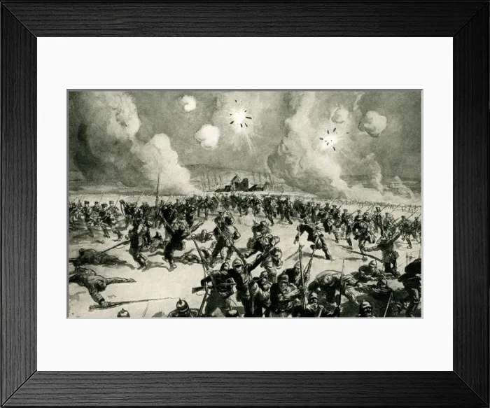 Framed Print : WW1 - German Prussian Guard driven back to their trenches Framed Print : WW1 - German Prussian Guard driven back to their trenches