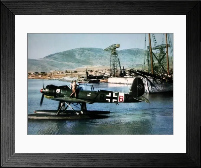Framed Print : Arado Ar 196A seen here operating from a Mediterranean Framed Print : Arado Ar 196A seen here operating from a Mediterranean