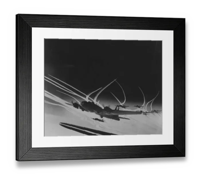 Framed Print : Boeing B-17F formation with escorts Framed Print : Boeing B-17F formation with escorts