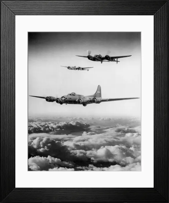 Framed Print : Boeing B-17F Fortress with Lockheed P-38 escorts Framed Print : Boeing B-17F Fortress with Lockheed P-38 escorts