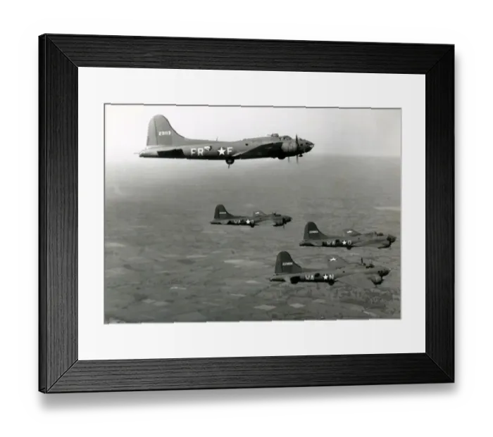 Framed Print : Boeing B-17F quartet of 524th & 525th BS, 379th BG Framed Print : Boeing B-17F quartet of 524th & 525th BS, 379th BG