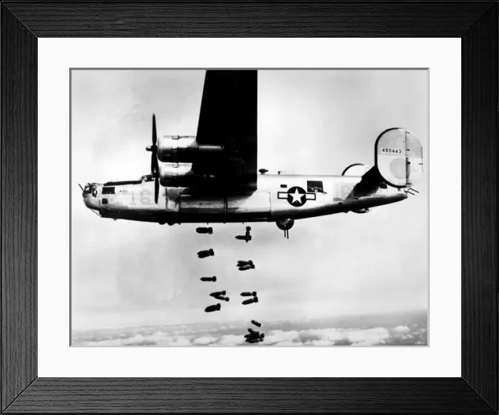 Framed Print : Consolidated B-24, 4450443 of 15th Air Force bombing ra Framed Print : Consolidated B-24, 4450443 of 15th Air Force bombing ra