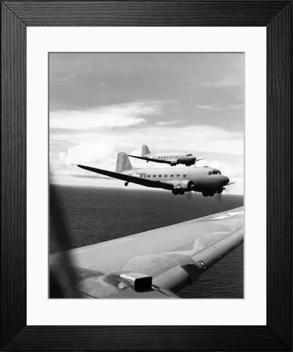 Framed Print : Douglas C-47s enroute from Bourgainville to Green Islan Framed Print : Douglas C-47s enroute from Bourgainville to Green Islan