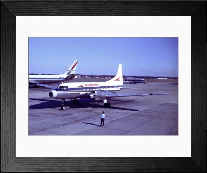 Framed Print : Convair 580 of Allegheny at Hartford, Conn - Photo by H Framed Print : Convair 580 of Allegheny at Hartford, Conn - Photo by H