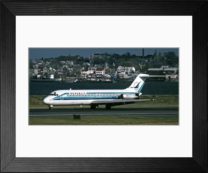 Framed Print : Douglas DC-9 31 of Republics N963N at La Guardia, 21 J Framed Print : Douglas DC-9 31 of Republics N963N at La Guardia, 21 J