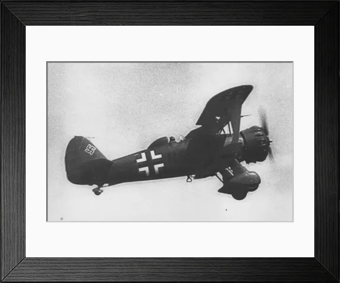 Framed Print : Henschel Hs 123A -first flown in 1936, this single seat Framed Print : Henschel Hs 123A -first flown in 1936, this single seat