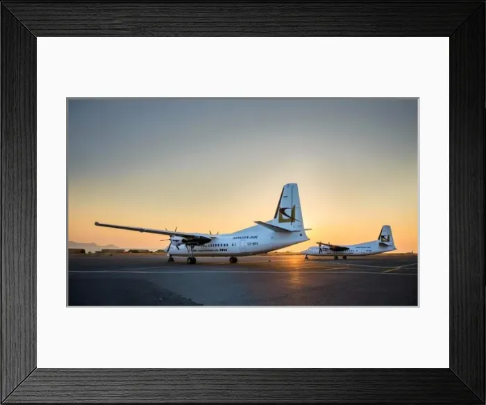 Framed Print : Fokker 50 pair of Minoan Air at Oxford - PR 250113 Framed Print : Fokker 50 pair of Minoan Air at Oxford - PR 250113
