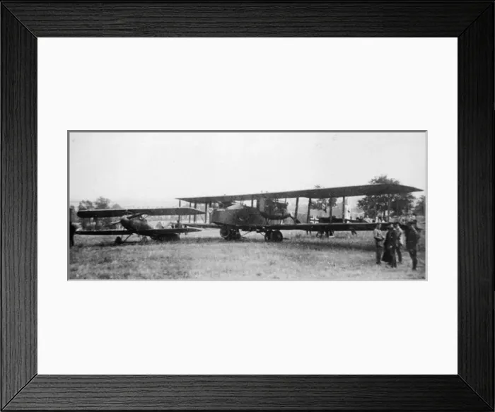 Framed Print : Friedrichshafen FF 45 GIII with Albatros D Va Framed Print : Friedrichshafen FF 45 GIII with Albatros D Va