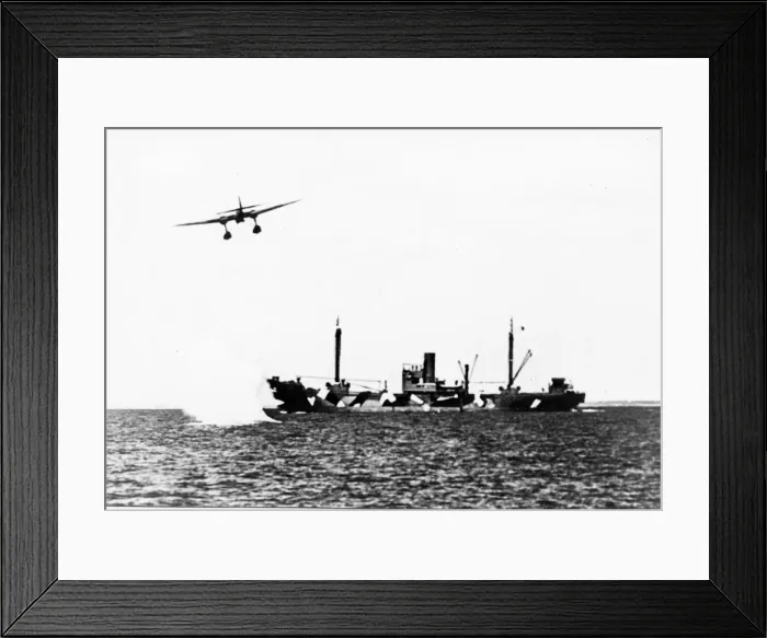 Framed Print : Heinkel He 115 attacking ship Framed Print : Heinkel He 115 attacking ship