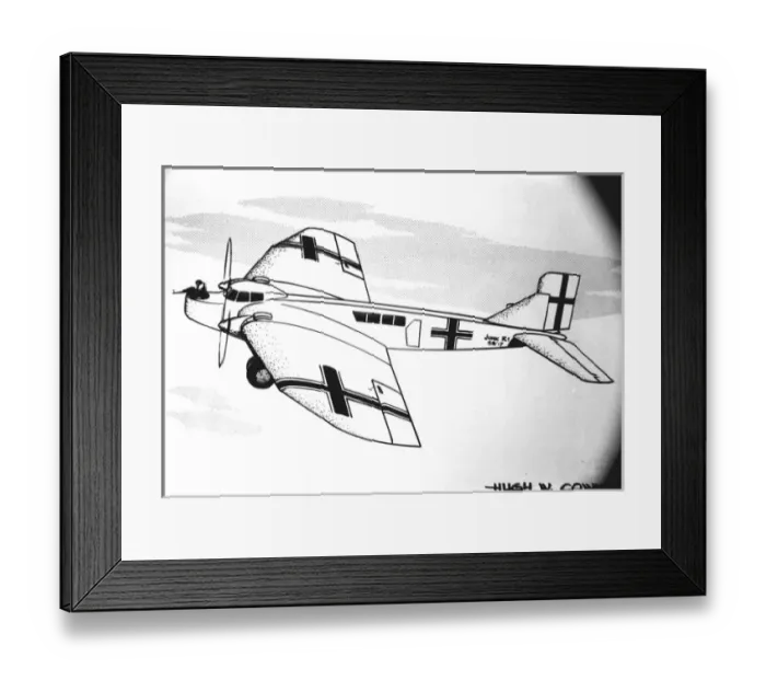 Framed Print : Junkers R I German bomber plane, Hugh W. Cowin artwork Framed Print : Junkers R I German bomber plane, Hugh W. Cowin artwork