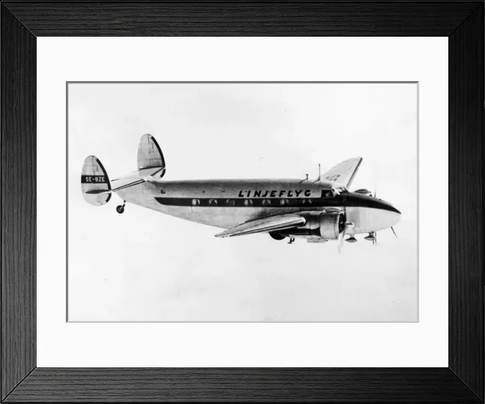 Framed Print : Lockheed L18 Lodestar aloft -Linjeflyg Framed Print : Lockheed L18 Lodestar aloft -Linjeflyg