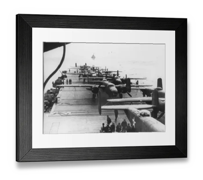 Framed Print : North American B-25B Mitchell -seen ranged on USS Horne Framed Print : North American B-25B Mitchell -seen ranged on USS Horne