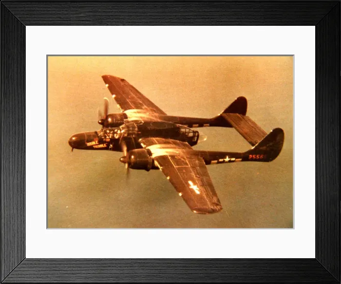 Framed Print : Northrop P-61A aloft from above Framed Print : Northrop P-61A aloft from above