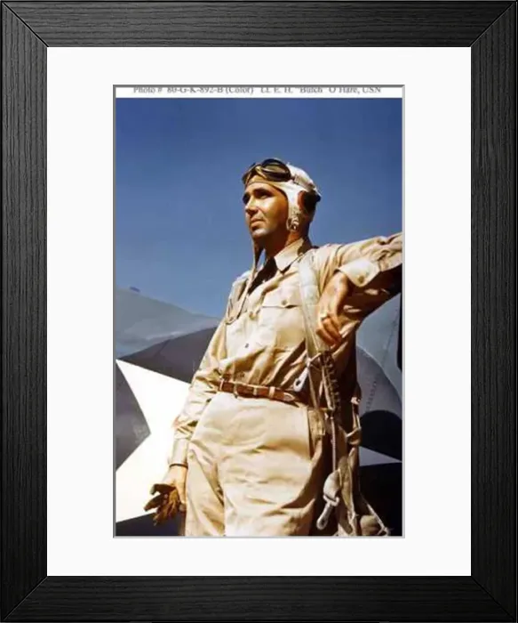 Framed Print : O Hare, Edward H Butch US Navy fighter pilot as Lt Framed Print : O Hare, Edward H Butch US Navy fighter pilot as Lt