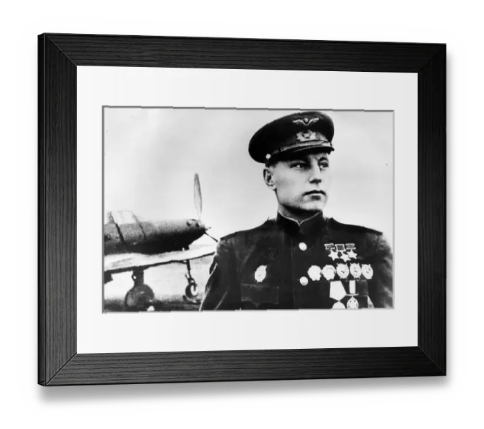 Framed Print : Pokryshkin, Alexander, pilot and Soviet P-39 ace Framed Print : Pokryshkin, Alexander, pilot and Soviet P-39 ace